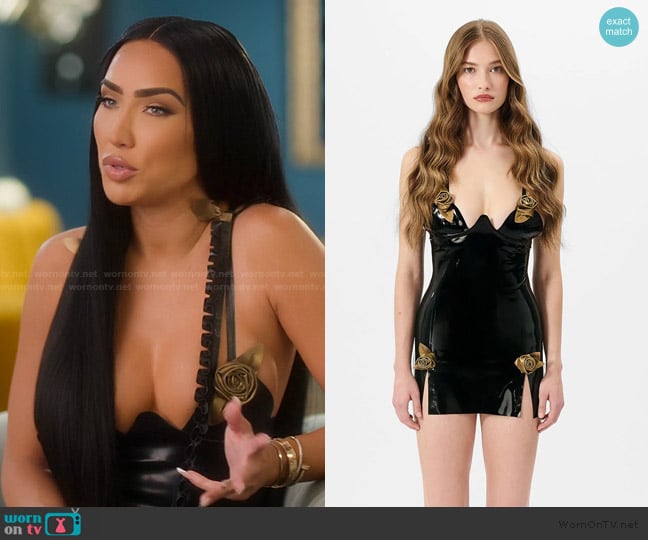 Poster Girl Annamaria Latex Dress Black worn by Bre Tiesi on Selling Sunset