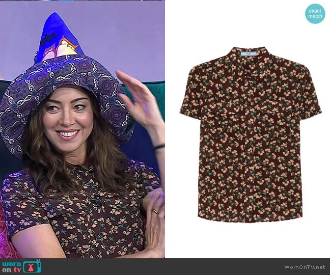 Prada Floral Short-sleeve Shirt worn by Aubrey Plaza on Today
