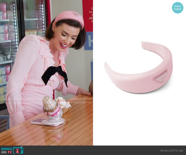 Prada Re-Nylon Padded Headband worn by Bronwyn Newport on The Real Housewives of Salt Lake City
