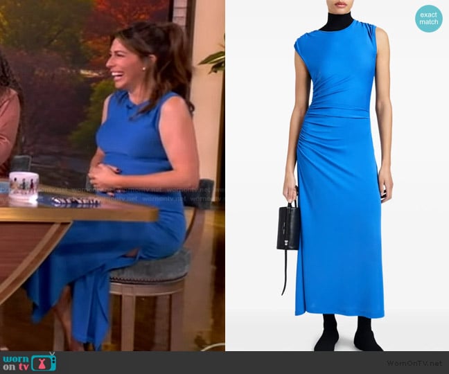 Proenza Schouler Mimi gathered-sleeve midi dress worn by Alyssa Farah Griffin on The View