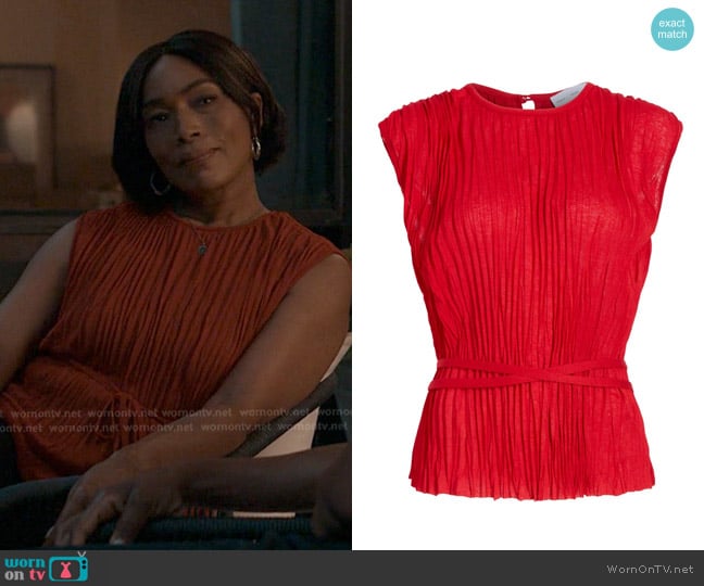 Proenza Schouler White Label Lyra top worn by Athena Grant (Angela Bassett) on 9-1-1