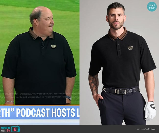 PXG Plush Polo in Black worn by Brian Baumgartner on Today