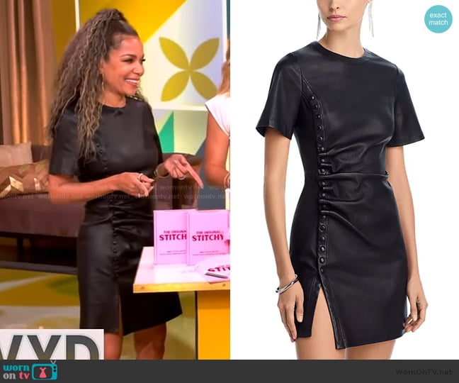 Rabanne Leather Side Snap Mini Dress worn by Sunny Hostin on The View