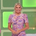 Rachel’s floral ruffle-hem dress on The Price is Right