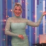 Rachel’s mint green embellished mini dress on The Price is Right