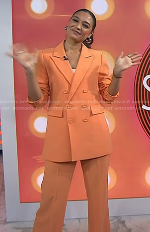 Rachel Smith’s orange blazer and pants on Today