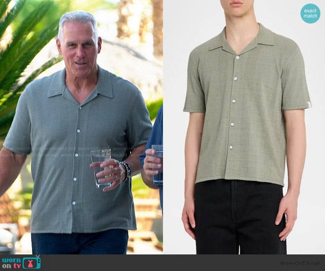 Rag and Bone Zuma Pointelle Short-Sleeve Shirt worn by Mel Owens on The Golden Bachelor