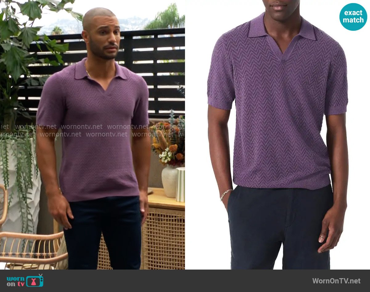 Holden’s purple chevron polo shirt on The Young and the Restless Holden’s purple chevron polo shirt on The Young and the Restless