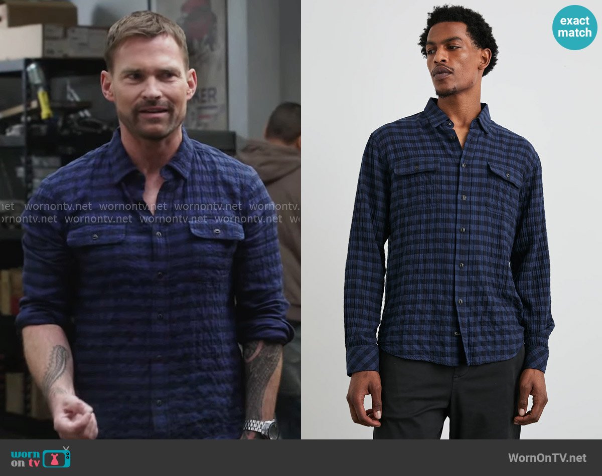 Rails Powell Shirt in Blue Jay Royal worn by Gabriel (Seann William Scott) on Shifting Gears