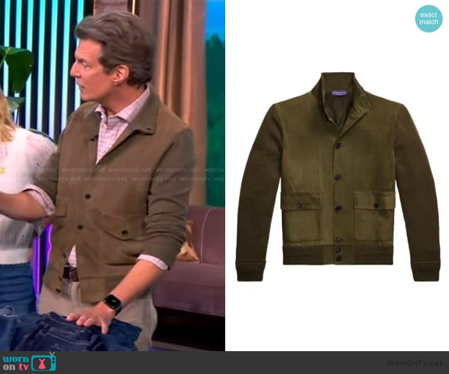 Ralph Lauren Suede Cardigan worn by Adam Glassman on The View