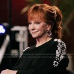 Reba’s black floral embroidered sweater on The Voice