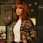Reba’s bronw print cardigan on The Voice