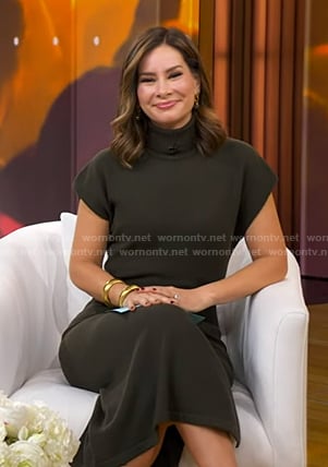 Rebecca’s green turtleneck sweater dress on Good Morning America