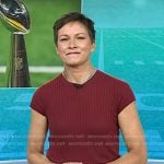 Stephanie’s red ribbed tee on Today