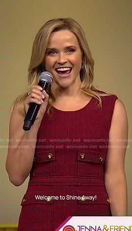 Reese Witherspoon's red tweed sleeveless dress on Today
