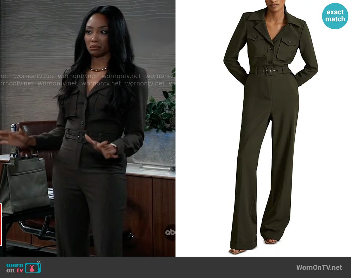 Reiss Ray Utility Tux Jumpsuit worn by Jordan Ashford (Tanisha Mariko Harper) on General Hospital