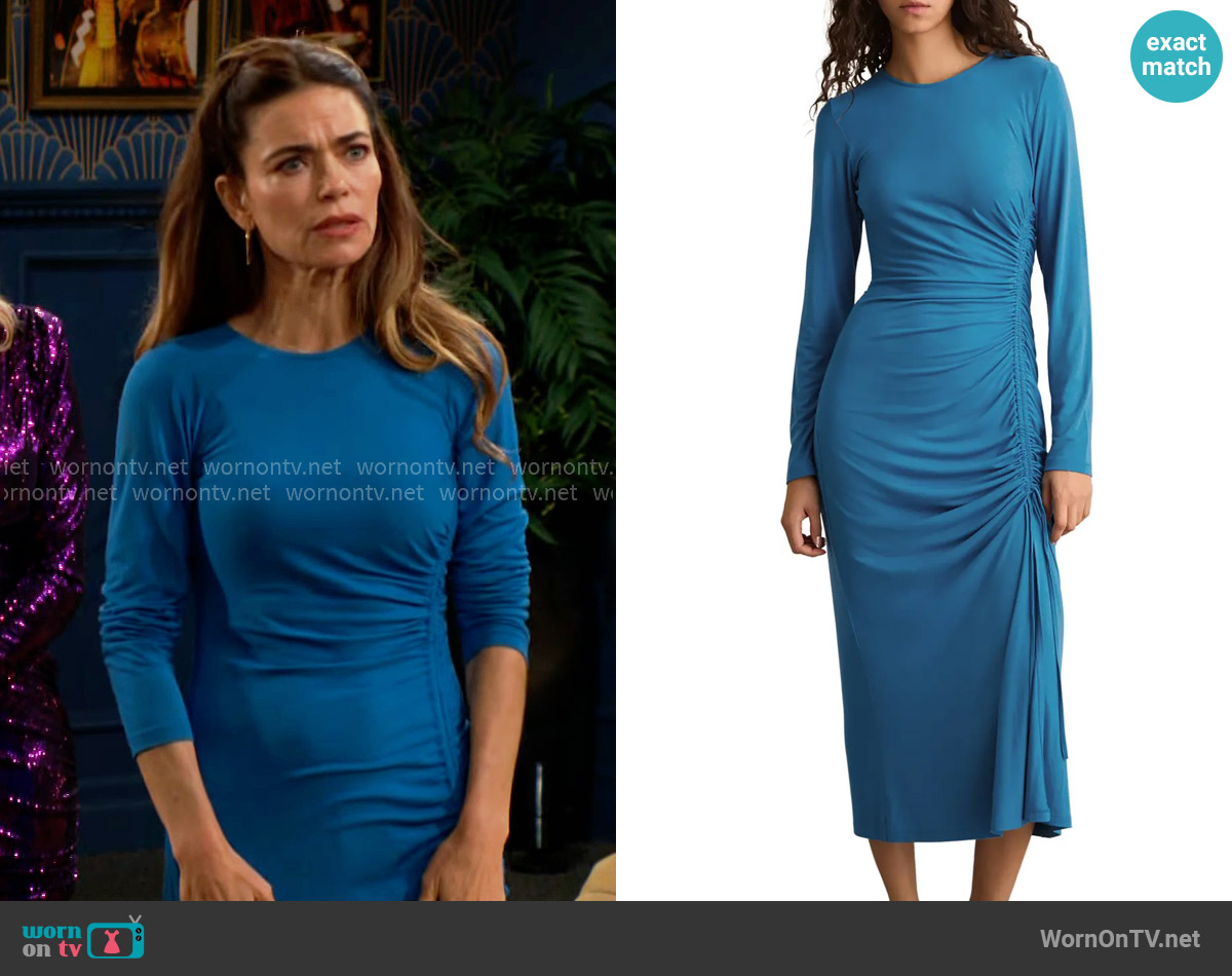 Reiss Rosie Long Sleeve Dress worn by Victoria Newman (Amelia Heinle) on The Young and the Restless