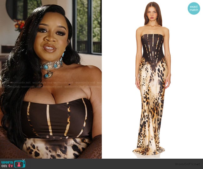 Retrofete Shayna Silk Dress worn by Angel Massie on The Real Housewives of Potomac
