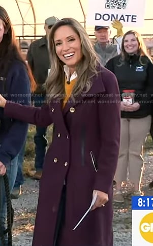Rhiannon's purple coat on Good Morning America
