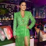 Stephanie’s green embellished blazer on The Real Housewives of Miami