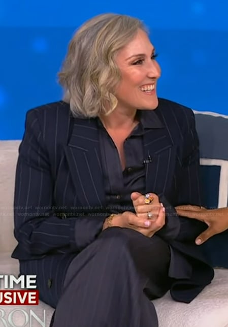 Ricki Lake's pinstripe blazer on Tamron Hall Show