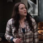 Riley’s plaid button down shirt on Shifting Gears