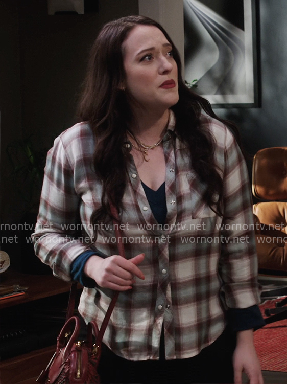 Riley's plaid button down shirt on Shifting Gears