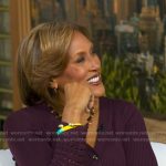 Robin’s purple crochet cuff cardigan dress on Good Morning America