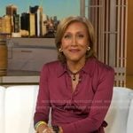 Robin’s wine red wrap shirtdress on Good Morning America