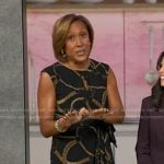 Robin’s black belt print dress on Good Morning America