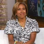 Robin's white floral puff sleeve dress on Good Morning America