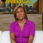 Robin’s purlple ruched dress on Good Morning America