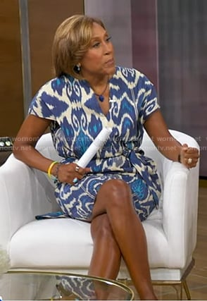 Robin’s blue ikat print dress on Good Morning America