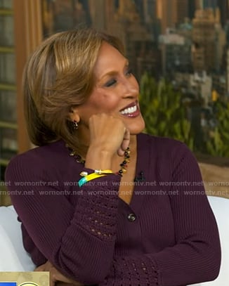 Robin's purple crochet cuff cardigan dress on Good Morning America