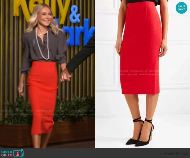 Roland Mouret Arreton Skirt worn by Kelly Ripa on Live with Kelly and Mark