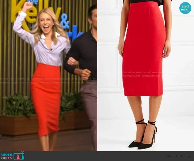 Roland Mouret Arreton Skirt worn by Kelly Ripa on Live with Kelly and Mark