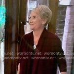 Ronnie’s burgundy cardigan on General Hospital