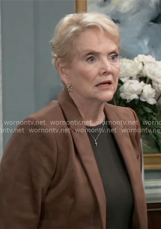 Ronnie's brown suede blazer on General Hospital