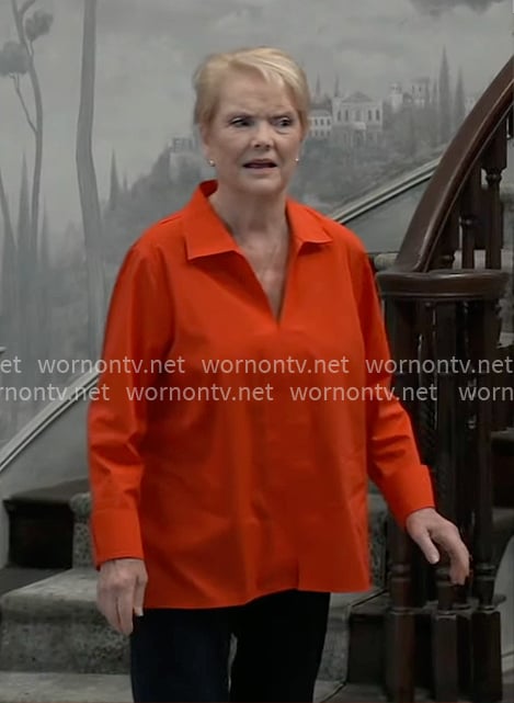 Ronnie’s red collared top on General Hospital