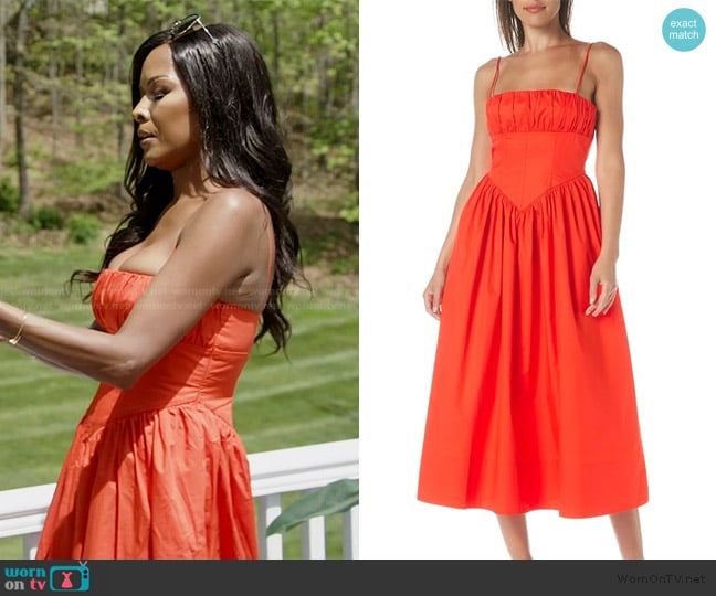Ronny Kobo Barrett Maxi Dress worn by Stacey Rusch on The Real Housewives of Potomac