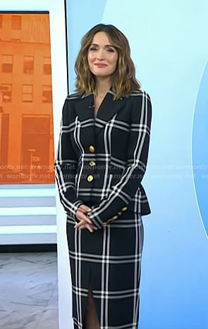 Rose Byrne’s plaid blazer and skirt on Today
