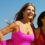 Roxanne’s pink belted swimsuit on The Golden Bachelor