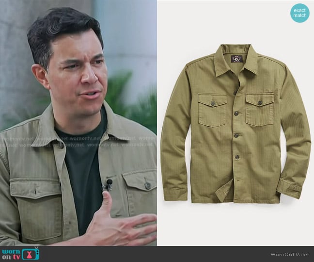 RRL Herringbone Twill Shirt worn by Tom Llamas on Today
