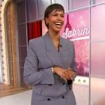 Sabrina’s gray double breasted blazer and pants on Sherri