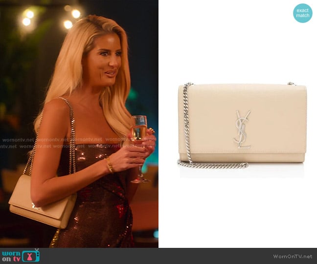 Saint Laurent Grain de Poudre Monogram Kate Medium Shoulder Bag worn by Emma Hernan on Selling Sunset