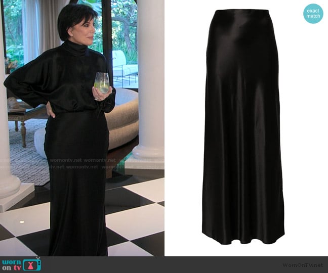 Saint Laurent Silk Maxi Skirt worn by Kris Jenner (Kris Jenner) on The Kardashians