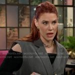 Sally’s grey pinstripe vest on The Young and the Restless