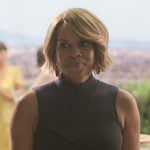 Sally’s brown leather wide belt on Reasonable Doubt