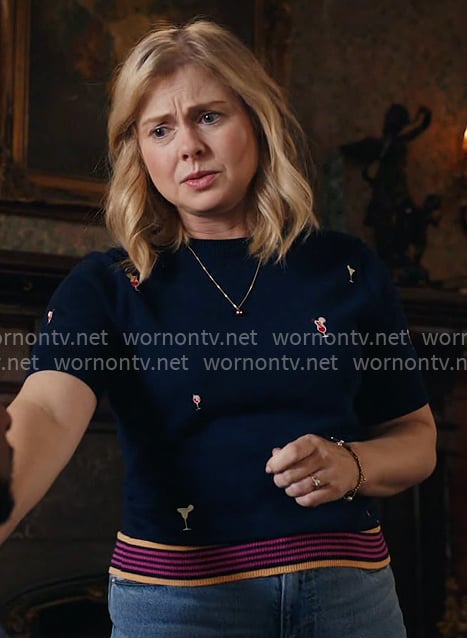 Sam's cocktail embroidered top on Ghosts