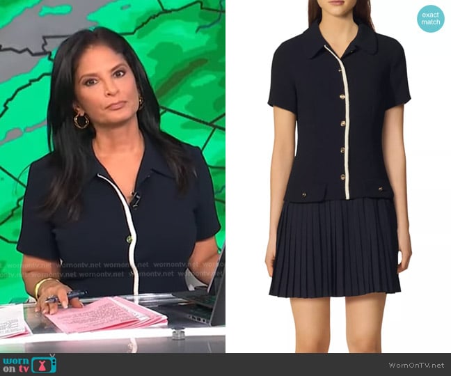 Sandro Alberta Pleated Skirt Dress worn by Darlene Rodriguez on Today